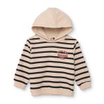 HelloBaby Erkek Bebek Kapüşonlu Sweatshirt Çizgili Uzun Kol - Antrasit Baskılı