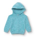HelloBaby Erkek Bebek Kapüşonlu Sweatshirt Dinozor Baskılı Uzun Kol - Mavi