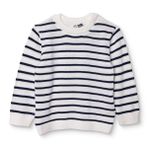 HelloBaby Erkek Bebek Kazak Çizgili Bisiklet Yaka Short Sleeve - Beyaz Baskılı