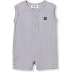 Hellobaby Erkek Bebek Kısa Tulum Çıtçıtlı Bisiklet Yaka Atlet Reçme - Gri - 6 - 9 Ay