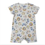 HelloBaby Erkek Bebek Kısa Tulum Hayvan Baskılı Çıtçıtlı Bisiklet Yaka Kol Reçme - Mint