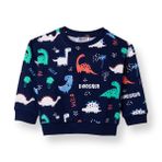 HelloBaby Erkek Bebek Sweatshirt Canavar Baskılı Bisiklet Yaka Uzun Kol - Desenli