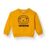 HelloBaby Erkek Bebek Sweatshirt Hayvan Baskılı Bisiklet Yaka Uzun Kol - Sarı