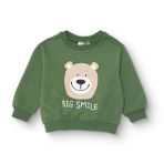 HelloBaby Erkek Bebek Sweatshirt Hayvan Baskılı Bisiklet Yaka Uzun Kol - Yeşil