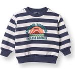 Hellobaby Erkek Bebek Sweatshirt Şardonlu Iki Iplik Bisiklet Yaka Uzun Kol - Ekru - 9 - 12 Ay