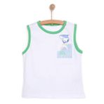 HelloBaby Erkek Bebek Tişört Baby Shark Bisiklet Yaka Atlet Kol Beyaz -