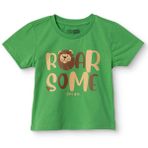 HelloBaby Erkek Bebek Tişört Hayvan Baskılı Bisiklet Yaka Short Sleeve - Yeşil