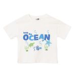 HelloBaby Erkek Bebek Tişört Marin Baskılı Bisiklet Yaka Short Sleeve - Ekru