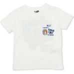 Hellobaby Erkek Bebek Tişört Meyve Baskılı Bisiklet Yaka Kısa Kol - Beyaz - 2 - 3 Yaş