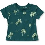 Hellobaby Erkek Bebek Tişört Palmiye Baskılı Bisiklet Yaka Short Sleeve - Yeşil - 18 - 24 Ay