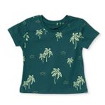 HelloBaby Erkek Bebek Tişört Palmiye Baskılı Bisiklet Yaka Short Sleeve - Yeşil