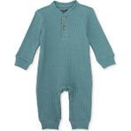 Hellobaby Erkek Bebek Tulum Çiçek Baskılı Çıtçıtlı Bisiklet Yaka Uzun Kol Patikli - Yeşil - 3 - 6 Ay