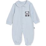Hellobaby Erkek Bebek Tulum Hayvan Baskılı Çıtçıtlı Bebe Yaka Long Sleeve Patikli - Mavi - 6 - 9 Ay