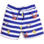 Hellobaby Erkek Bebek Uv Koruma Şort Mayo Çizgili Yengeç Desen Ipli Micro Kumaş - 4 Yaş - Mavi
