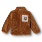 HelloBaby Erkek Bebek Woodland Boy 2 Hırka Wellsoft Dik Yaka Uzun Kol - Kahverengi