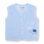 HelloBaby Erkek Bebek Yelek Hayvan Baskılı Çıtçıtlı V Yaka Atlet - Açık Mavi