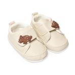 HelloBaby Erkek Bebek Yürüme Öncesi Ayakkabı Dinozor Baskılı Cırt Bantlı - Beyaz