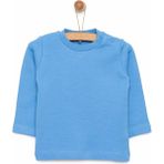 HelloBaby HelloBaby Basic Interlok Uzun Kol Tshirt Erkek Bebek - Açık Mavi - 9 Ay