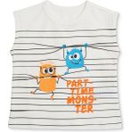 Hellobaby Hellobaby Erkek Bebek Atlet Tshirt Çizgili Bisiklet Yaka Atlet - Ekru - 18 - 24 Ay