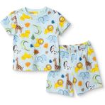 Hellobaby Hellobaby Erkek Bebek Kısa Kol Pijama Takımı Hayvan Baskılı Bisiklet Yaka Kısa Paça Kısa Kol - Mavi - 9 - 12 Ay