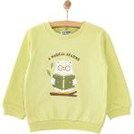 Hellobaby Hellobaby Erkek Bebek Sweatshirt Basic Bisiklet Yaka - Yeşil - 1 Yaş