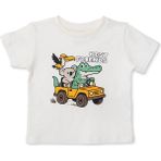 Hellobaby Hellobaby Erkek Bebek Tshirt Hayvan Baskılı Bisiklet Yaka Kısa Kol - Ekru - 9 - 12 Ay
