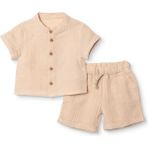 Hellobaby Hellobaby, Erkek, Gömlek-Şort, Düğmeli, Safari Adventure, Gömlek Yaka, Uzun Paça, Kısa Kol - Bej - 9 - 12 Ay