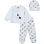 Hellobaby Hellobaby, Erkek, Zıbın-Şapka-Patikli Alt, Araba Baskılı, Çıtçıtlı, V Yaka, Uzun Paça, Uzun Kol - Mavi - 6 - 9 Ay