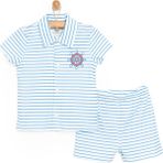 HelloBaby HelloBaby Kısa Kol Pijama Takımı Erkek Bebek - Beyaz - 3 Yaş