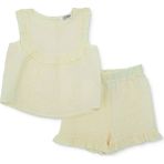 Hellobaby Hellobaby Kız Bebek Bluz-Şort Bisiklet Yaka Kısa Paça Atlet - Sarı - 6 - 9 Ay