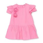 HelloBaby HelloBaby Kız Bebek Elbise Çiçek Baskılı Flower Garden Bisiklet Yaka Kısa Kol