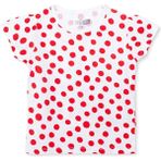 Hellobaby Hellobaby Kız Bebek Tshirt Puantiyeli Bisiklet Yaka Kısa Kol - Kırmızı - 3 - 4 Yaş