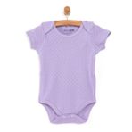HelloBaby Jakarlı Kız Bebek Lila Kısa Kol Body