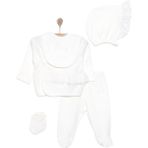 HelloBaby Kız 5li Set Mevlüt Kıyafeti Kız Bebek - Ekru - Yenidoğan