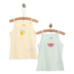 HelloBaby Kız Bebek 2li Atlet Bisiklet Yaka İp Askılı Sarı -
