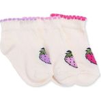 Hellobaby Kız Bebek 3lü Bilek Çorap Çilek Baskılı - 6-12 Ay - Ekru