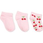Hellobaby Kız Bebek 3lü Bilek Çorap Kiraz Baskılı - 2 - 2,5 Yaş - Pembe