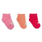 HelloBaby Kız Bebek 3lü Bilek Çorap Tavşan Baskılı - Pembe