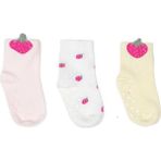 Hellobaby Kız Bebek 3lü Kaydırmaz Çorap Hayvan Baskılı - 2 - 2,5 Yaş - Kırmızı