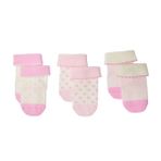 HelloBaby Kız Bebek 3lü Kıvrık Çorap Çizgili - Açık Pembe