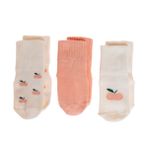 HelloBaby Kız Bebek 3lü Kıvrık Çorap - Ekru