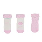 HelloBaby Kız Bebek 3lü Kıvrık Çorap Gökyüzü Baskılı - Pembe
