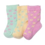 HelloBaby Kız Bebek 3lü Soket Çorap Çiçek Baskılı - Yeşil
