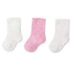 HelloBaby Kız Bebek 3lü Soket Çorap Kalp Baskılı - Pembe