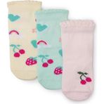 Hellobaby Kız Bebek 3lü Soket Çorap Meyve Baskılı - 1 - 2 Yaş - Sarı