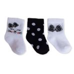HelloBaby Kız Bebek 3lü Soket Çorap Puantiye Baskılı - Beyaz