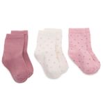 HelloBaby Kız Bebek 3lü Soket Çorap Puantiye Baskılı - Pembe
