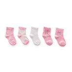 HelloBaby Kız Bebek 5li Soket Çorap Fiyonk Baskılı - Pembe