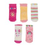 HelloBaby Kız Bebek 5li Soket Çorap Güneş Baskılı - Pembe