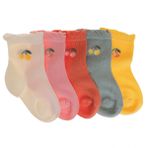 HelloBaby Kız Bebek 5li Soket Çorap Meyve Baskılı - Yeşil